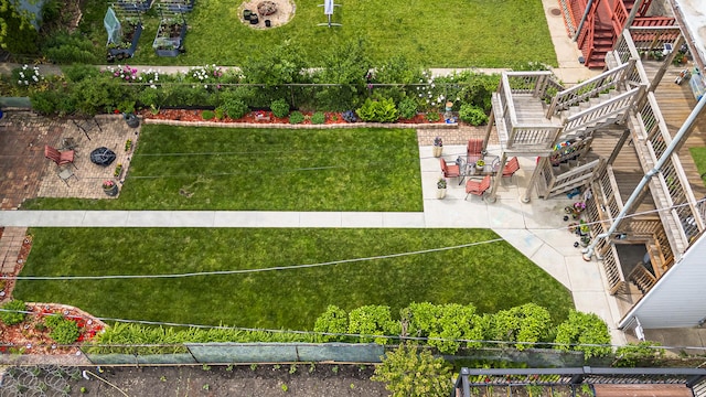 2115 N Sawyer Ave, Chicago, IL 60647 - view of yard featuring a patio area and stairway