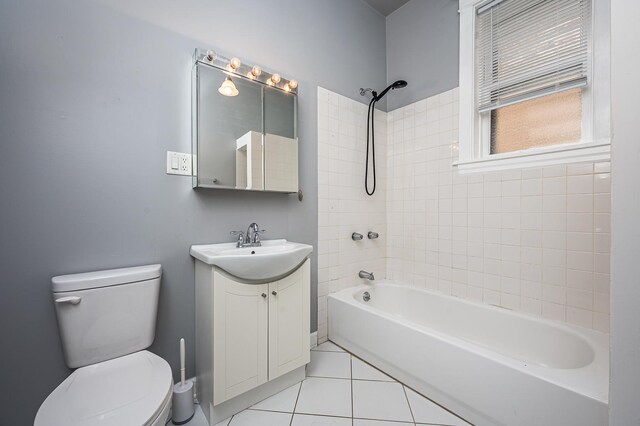 2115 N Sawyer Ave, Chicago, IL 60647 - full bath with vanity, bathing tub / shower combination, and tile patterned flooring