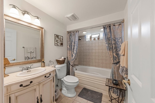 15431 Sulky Dr, Homer Glen, IL 60491 - full bathroom featuring shower / tub combo with curtain, vanity, and tile patterned floors