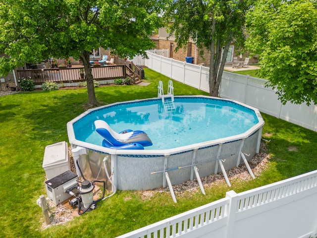 15431 Sulky Dr, Homer Glen, IL 60491 - view of swimming pool featuring a fenced backyard and a wooden deck