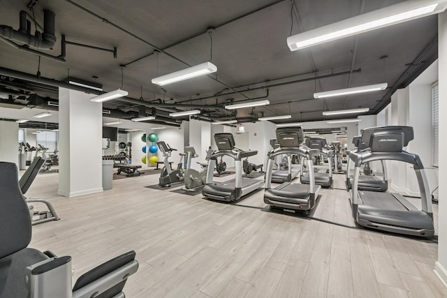 310 S Michigan Ave Unit 1804, Chicago, IL 60604 - exercise room featuring wood finished floors