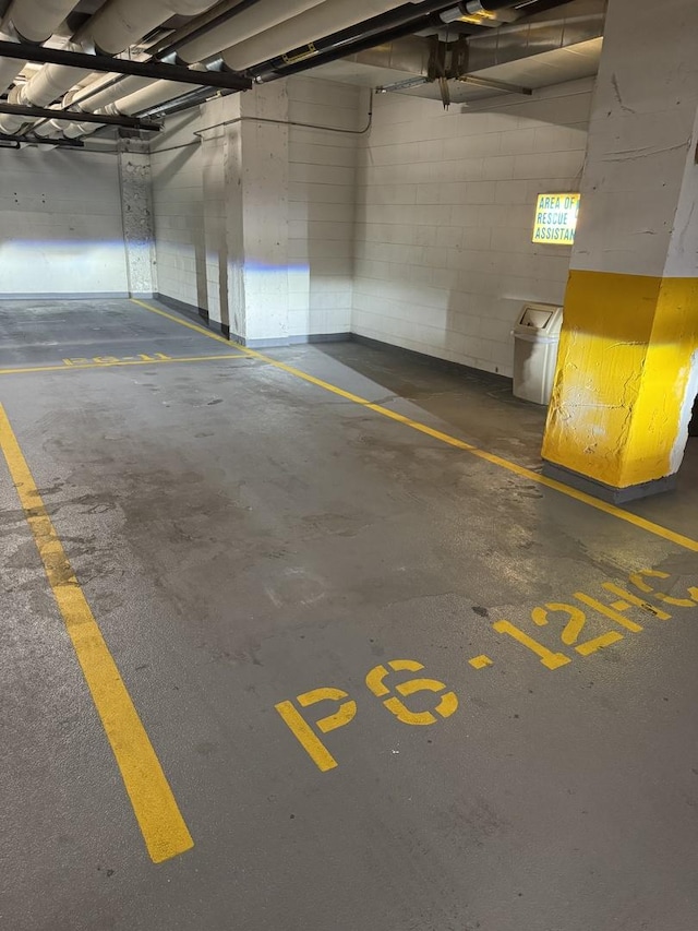 310 S Michigan Ave Unit 1804, Chicago, IL 60604 - parking garage featuring concrete block wall