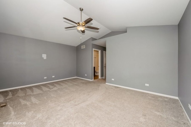 2733 Kendall Xing, Johnsburg, IL 60051 - carpeted spare room with a ceiling fan and vaulted ceiling