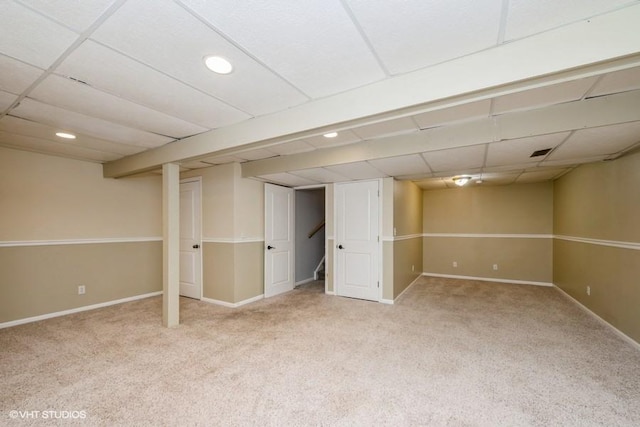2733 Kendall Xing, Johnsburg, IL 60051 - finished basement featuring carpet flooring, recessed lighting, and stairway