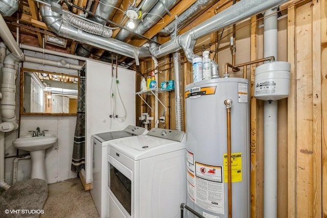 2733 Kendall Xing, Johnsburg, IL 60051 - utility room with water heater and washer and dryer