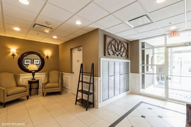 50 S Greeley St Unit 314, Palatine, IL 60067 - common area with a decorative wall, recessed lighting, wainscoting, and a paneled ceiling