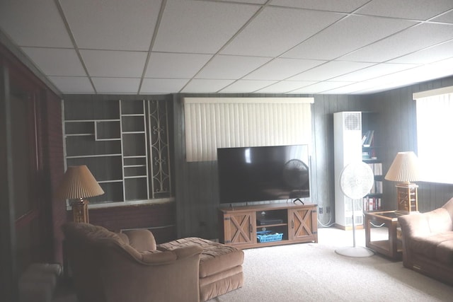 15153 Harding Ave, Midlothian, IL 60445 - living area featuring a paneled ceiling and carpet flooring