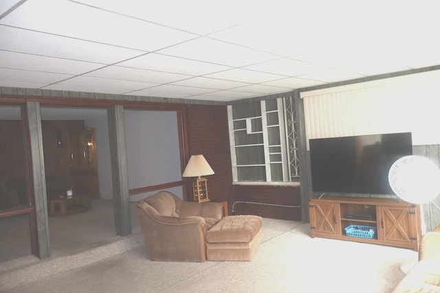 15153 Harding Ave, Midlothian, IL 60445 - living area with carpet flooring and a drop ceiling