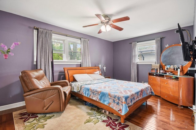 9342 Oriole Ave, Morton Grove, IL 60053 - bedroom featuring hardwood / wood-style flooring and ceiling fan