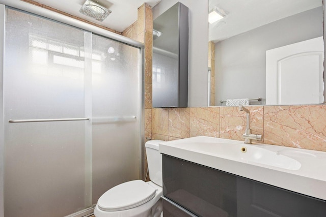 9342 Oriole Ave, Morton Grove, IL 60053 - full bathroom with a shower stall, vanity, and backsplash