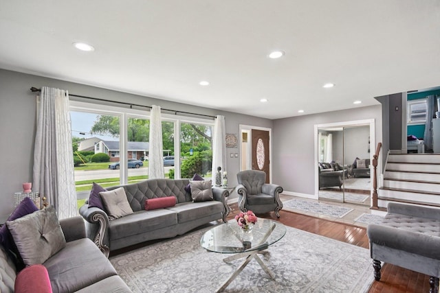 9342 Oriole Ave, Morton Grove, IL 60053 - living room with recessed lighting and wood finished floors