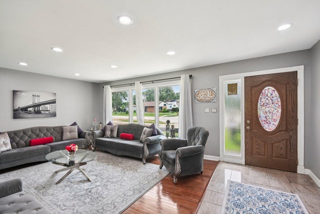 9342 Oriole Ave, Morton Grove, IL 60053 - living area with recessed lighting and wood finished floors