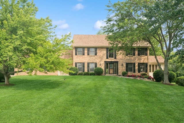 6513 High Meadow Ct, Long Grove, IL 60047 - colonial house featuring a front yard and brick siding