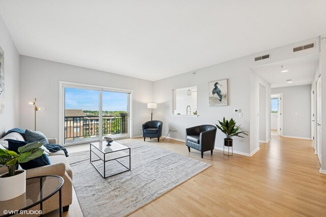 11 S Wille St Unit 709, Mount Prospect, IL 60056 - living area featuring light wood-style floors and baseboards
