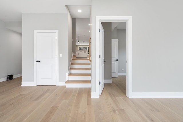2563 Maple St, River Grove, IL 60171 - stairs featuring wood finished floors and recessed lighting
