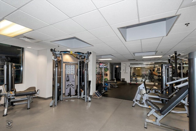 910 S Michigan Ave Unit 1712, Chicago, IL 60605 - exercise room featuring a drop ceiling