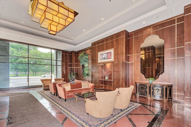 910 S Michigan Ave Unit 1712, Chicago, IL 60605 - lobby with wood walls and recessed lighting
