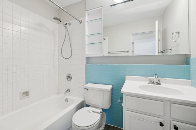 40 E 9th St Unit 1609, Chicago, IL 60605 - full bath featuring vanity, shower / washtub combination, and tile walls