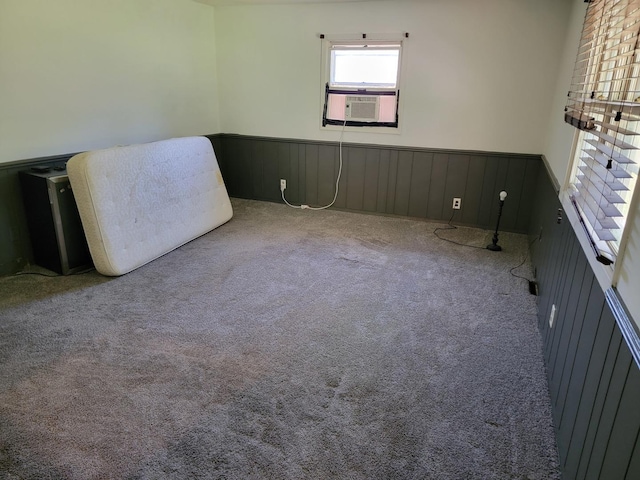 8788 Sheffield Dr, Belvidere, IL 61008 - spare room with a wainscoted wall, cooling unit, and carpet floors
