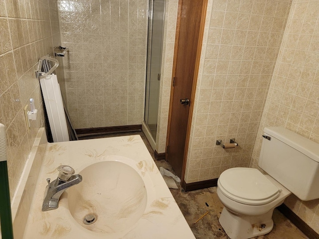 8788 Sheffield Dr, Belvidere, IL 61008 - full bath with radiator, a stall shower, and tile walls