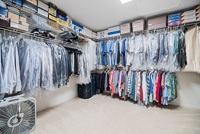 145 Barnes Rd, Elgin, IL 60124 - walk in closet featuring attic access and carpet flooring