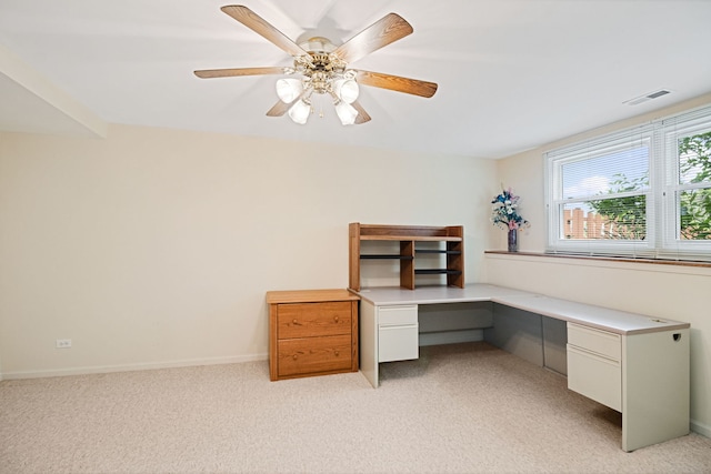 145 Barnes Rd, Elgin, IL 60124 - office space with built in desk, light carpet, and ceiling fan