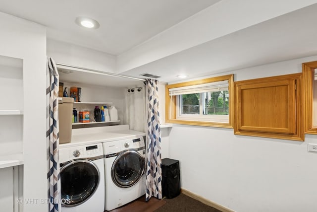 115 S We Go Trl, Mount Prospect, IL 60056 - laundry room with washing machine and clothes dryer and dark carpet