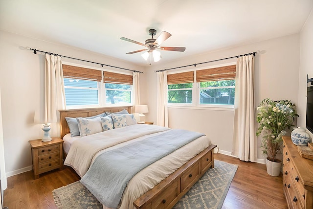 308 Dunbar Rd, Mundelein, IL 60060 - bedroom featuring wood finished floors and ceiling fan