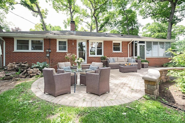 308 Dunbar Rd, Mundelein, IL 60060 - view of patio featuring an outdoor living space and a sunroom