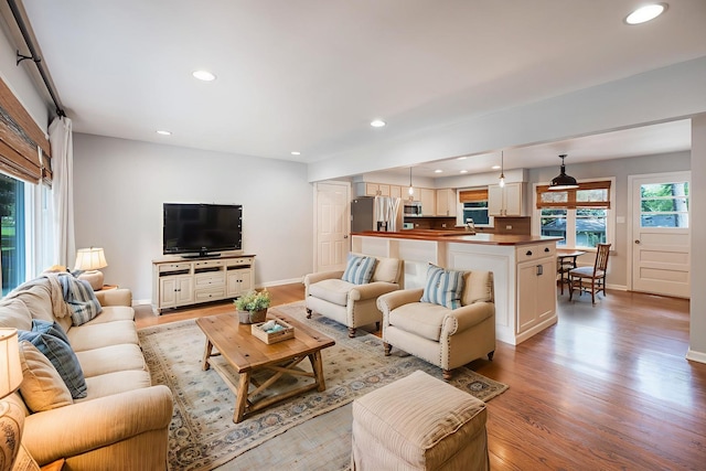 308 Dunbar Rd, Mundelein, IL 60060 - living room featuring light wood finished floors and recessed lighting