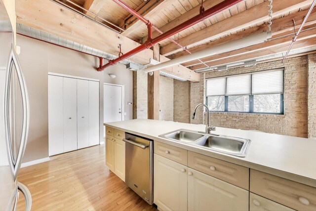7240 Franklin St Unit 2A, Forest Park, IL 60130 - kitchen featuring appliances with stainless steel finishes, light wood-style flooring, and light countertops