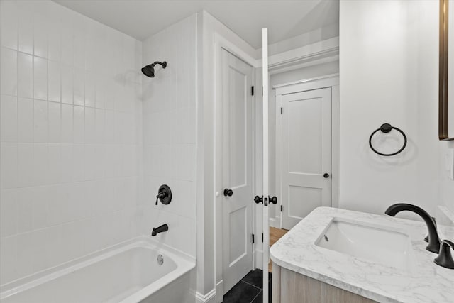 2445 Highland Ave, Berwyn, IL 60402 - full bath featuring washtub / shower combination, vanity, and tile patterned flooring
