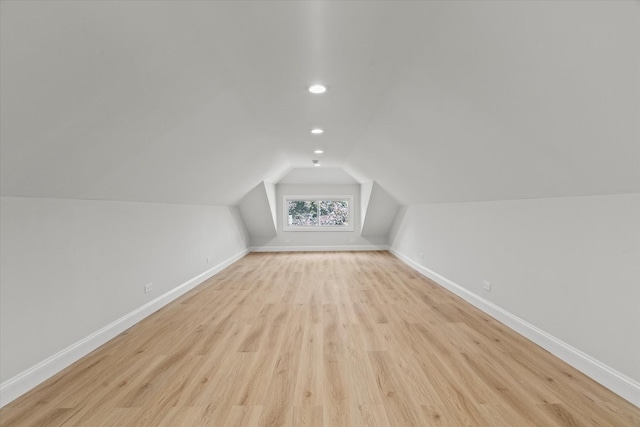 2445 Highland Ave, Berwyn, IL 60402 - bonus room with light wood-type flooring, lofted ceiling, and recessed lighting