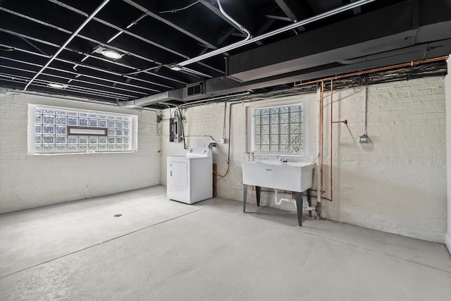 2445 Highland Ave, Berwyn, IL 60402 - basement with washer / clothes dryer and a sink