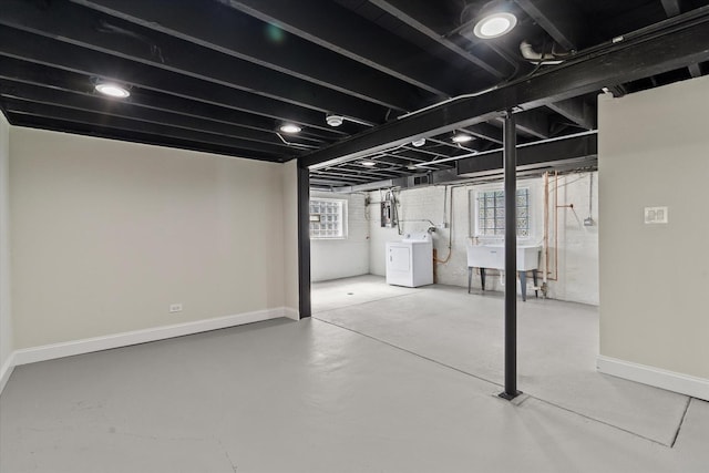 2445 Highland Ave, Berwyn, IL 60402 - basement with washer / dryer and healthy amount of natural light