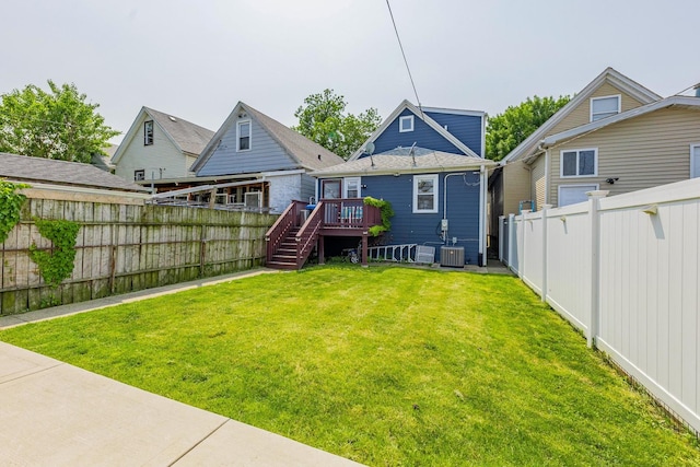 4051 S Rockwell St, Chicago, IL 60632 - back of house featuring a deck, a fenced backyard, and stairs