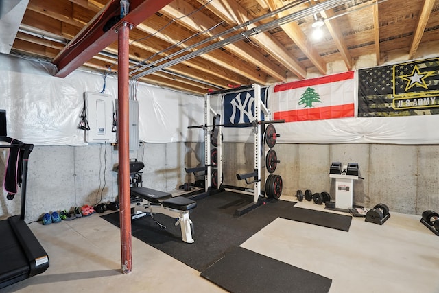 2632 Pecos Cir, Montgomery, IL 60538 - workout area with electric panel