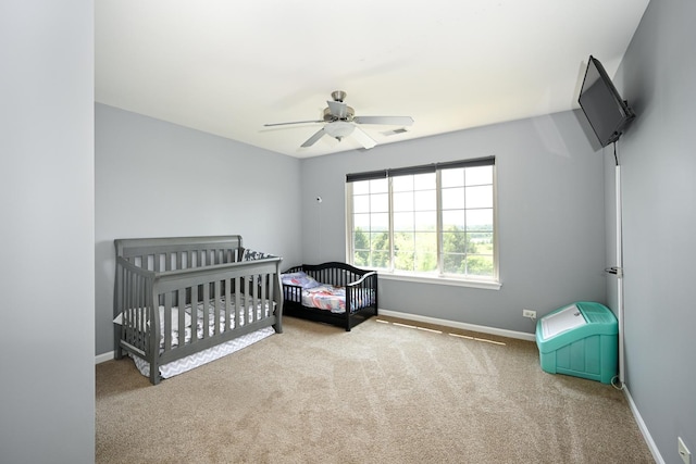 2208 W Concord Ln, Addison, IL 60101 - bedroom with carpet and ceiling fan