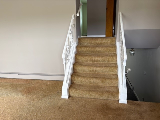 8801 Robin Dr Unit C, Des Plaines, IL 60016 - staircase featuring carpet floors and baseboards