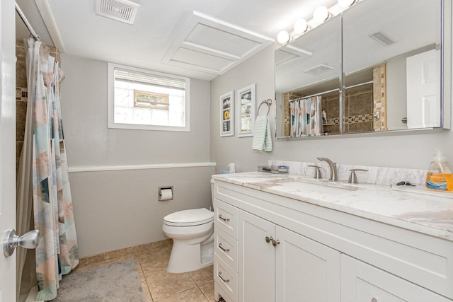 1910 Heather Ln, Joliet, IL 60431 - bathroom with vanity, tile patterned floors, and a shower with curtain