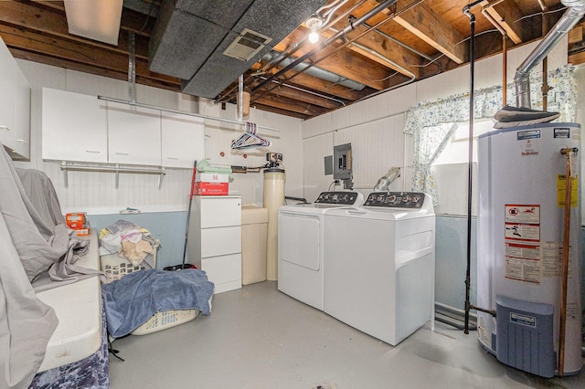 1910 Heather Ln, Joliet, IL 60431 - laundry room with water heater, washer and clothes dryer, and electric panel