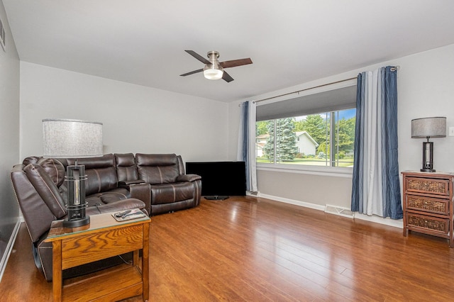 1910 Heather Ln, Joliet, IL 60431 - living area featuring a ceiling fan and wood finished floors