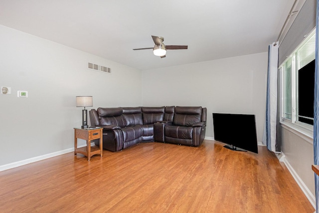 1910 Heather Ln, Joliet, IL 60431 - living room featuring light wood-style flooring and a ceiling fan