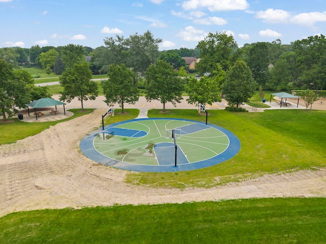 116 W Bailey Rd, Naperville, IL 60565 - view of sport court featuring a gazebo, a yard, and community basketball court
