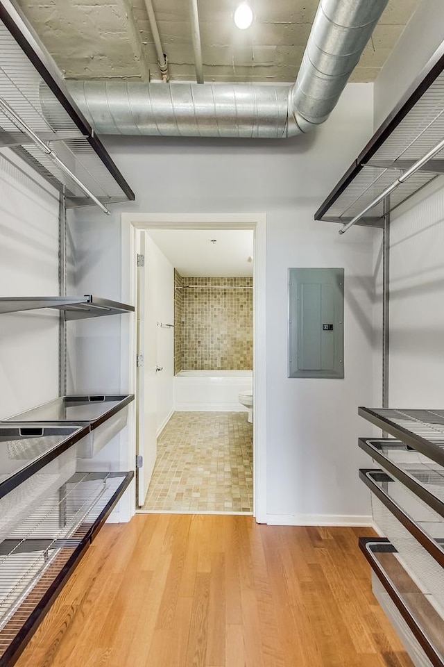 1525 S Sangamon St Unit 609, Chicago, IL 60608 - spacious closet with electric panel and wood finished floors