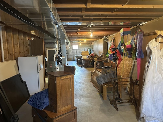80 Smit Rd, Prophetstown, IL 61277 - unfinished below grade area with freestanding refrigerator