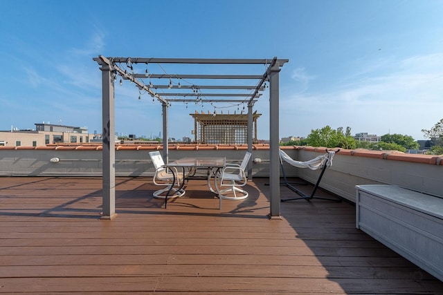 3454 N Ashland Ave Unit 4S, Chicago, IL 60657 - deck with a pergola and outdoor dining area