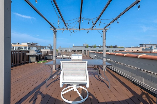 3454 N Ashland Ave Unit 4S, Chicago, IL 60657 - wooden terrace featuring area for grilling and outdoor dining area