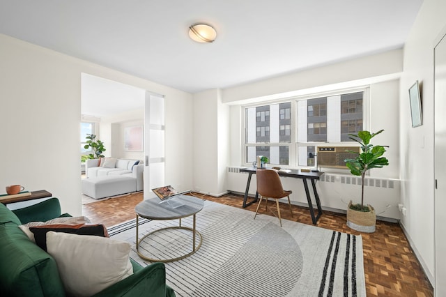 3180 N Lake Shore Dr Unit 8A, Chicago, IL 60657 - living room featuring radiator and an office area