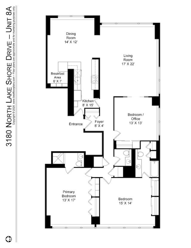3180 N Lake Shore Dr Unit 8A, Chicago, IL 60657 - view of home floor plan